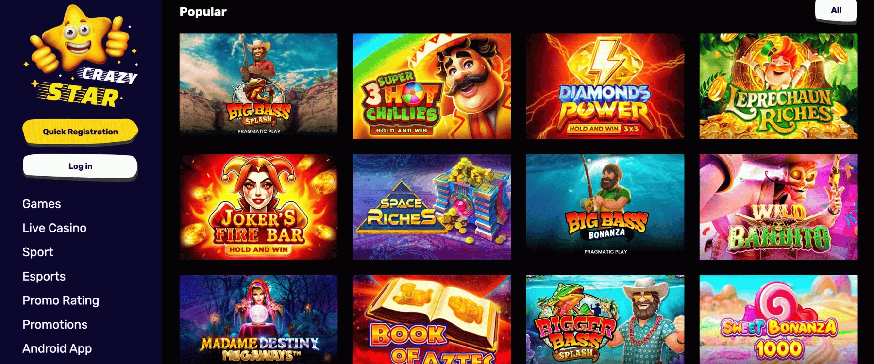 Crazy Star Casino Non GamStop with top slots Crazy Star Casino Non GamStop
